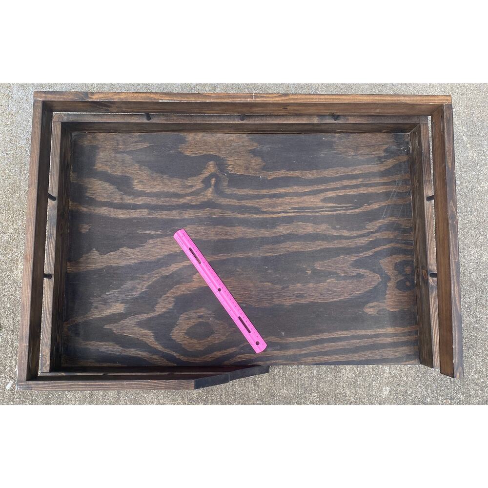 VTG XLarge dog bed solid wood raised rails daybed platform legs winter 32x21 - Picture 3 of 5